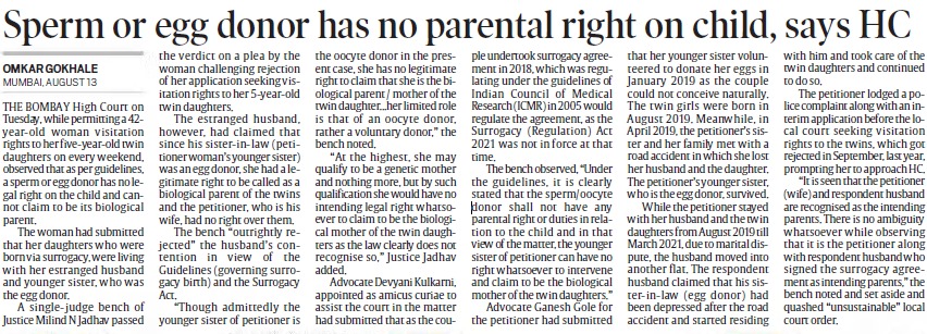 Court decision on surrogacy